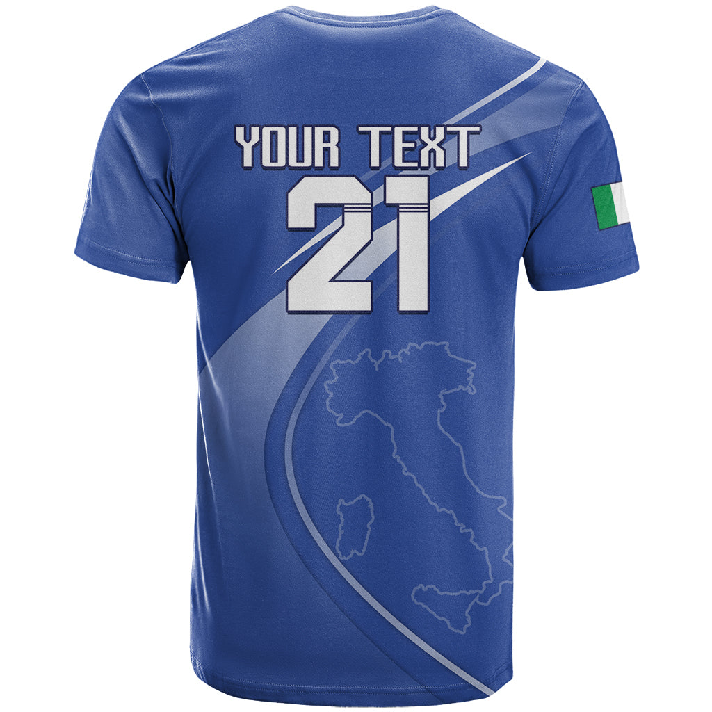 Custom Italy Rugby T-Shirt Come On Gli Azzurri Graphic Tee