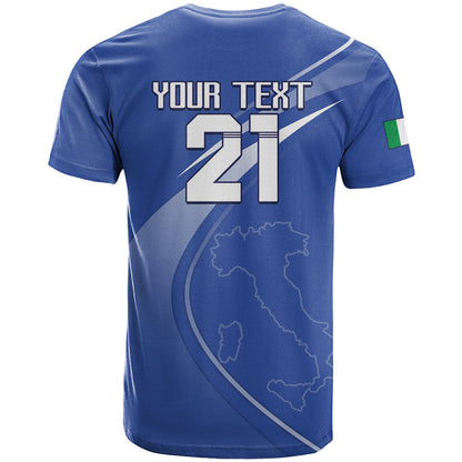 Custom Italy Rugby T-Shirt Come On Gli Azzurri Graphic Tee
