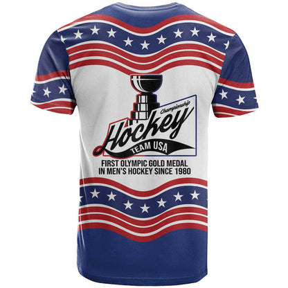 USA Hockey First Gold in 46 Years T-Shirt Celebration Graphic Tee