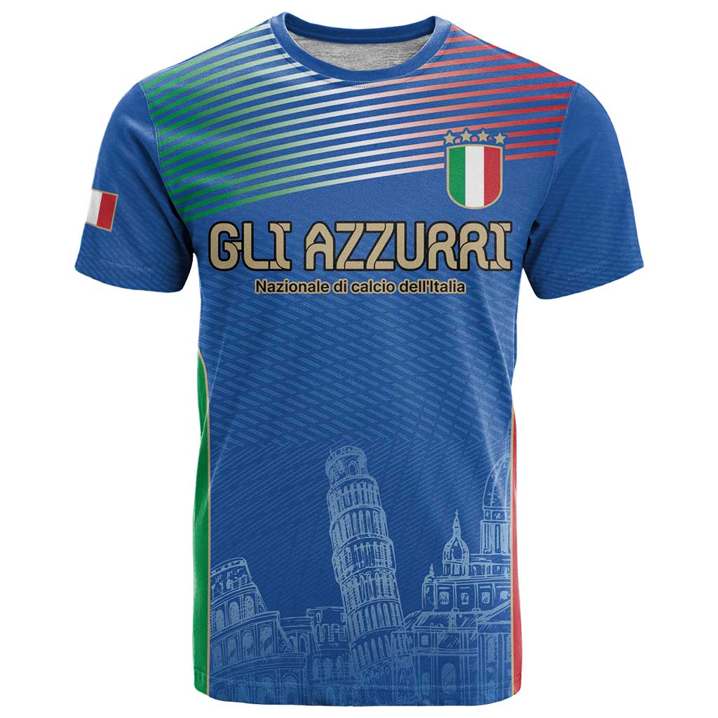 Custom Italy Football T-Shirt Special Pisa Tower Graphic Tee