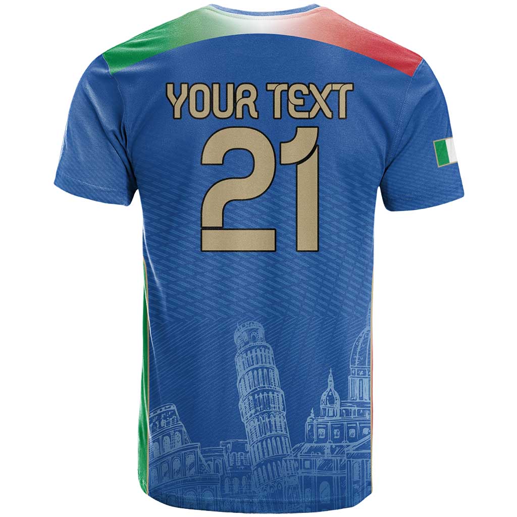 Custom Italy Football T-Shirt Special Pisa Tower Graphic Tee