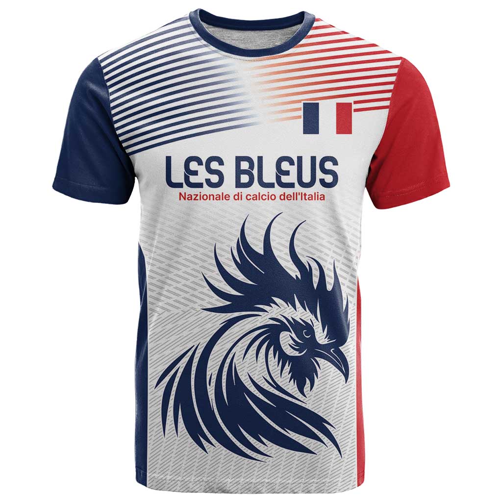 Custom France Football T-Shirt Les Bleus Rooster Sporty Style Graphic Tee
