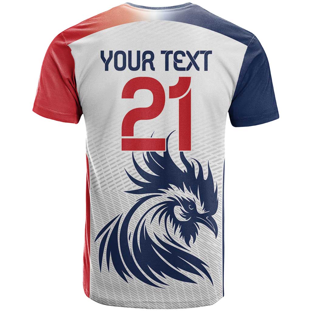 Custom France Football T-Shirt Les Bleus Rooster Sporty Style Graphic Tee
