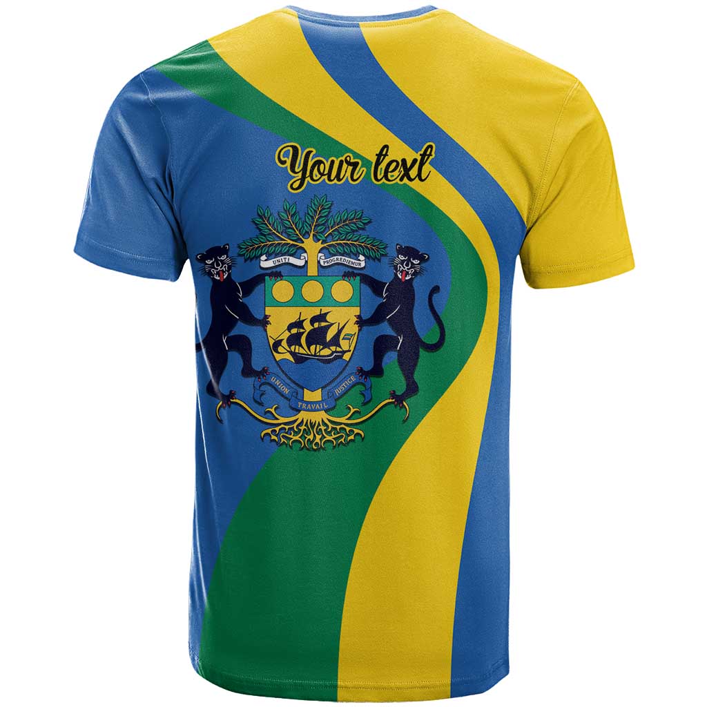 Personalized Gabon Independence Day 1960 T-Shirt Gabonaise Coat of Arms Graphic Tee