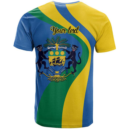 Personalized Gabon Independence Day 1960 T-Shirt Gabonaise Coat of Arms Graphic Tee