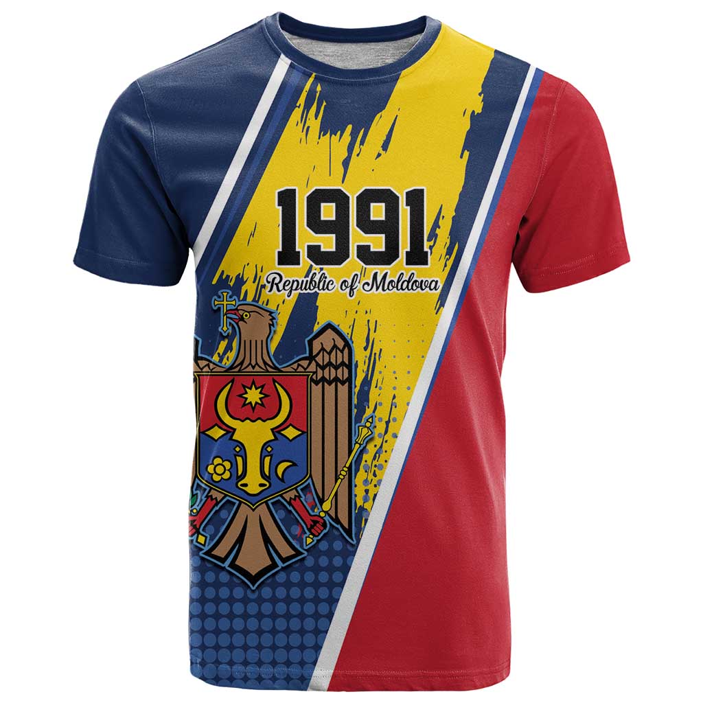 Personalized Moldova Independence Day 1991 T-Shirt One People One Nation Graphic Tee