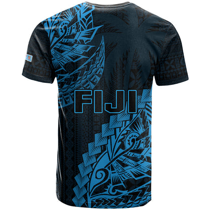 Fiji Rugby T-Shirt Kaiviti Fijian Tribal World Cup Blue No2 Graphic Tee