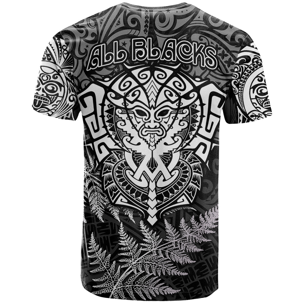 New Zealand Rugby T-Shirt Silver Fern All Black Mix Ta Moko White Style Graphic Tee