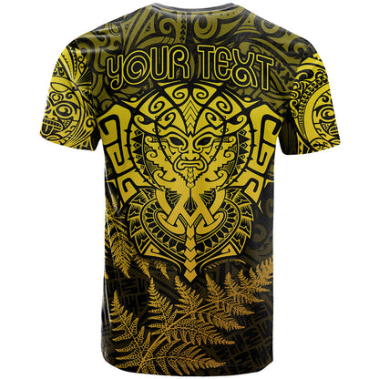 New Zealand Rugby T-Shirt Silver Fern All Black Mix Ta Moko Gold Style Graphic Tee