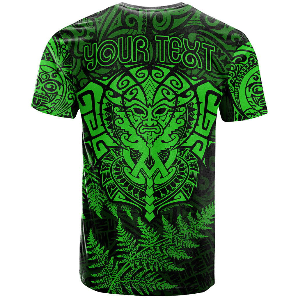 New Zealand Rugby T-Shirt Silver Fern All Black Mix Ta Moko Green Style Graphic Tee