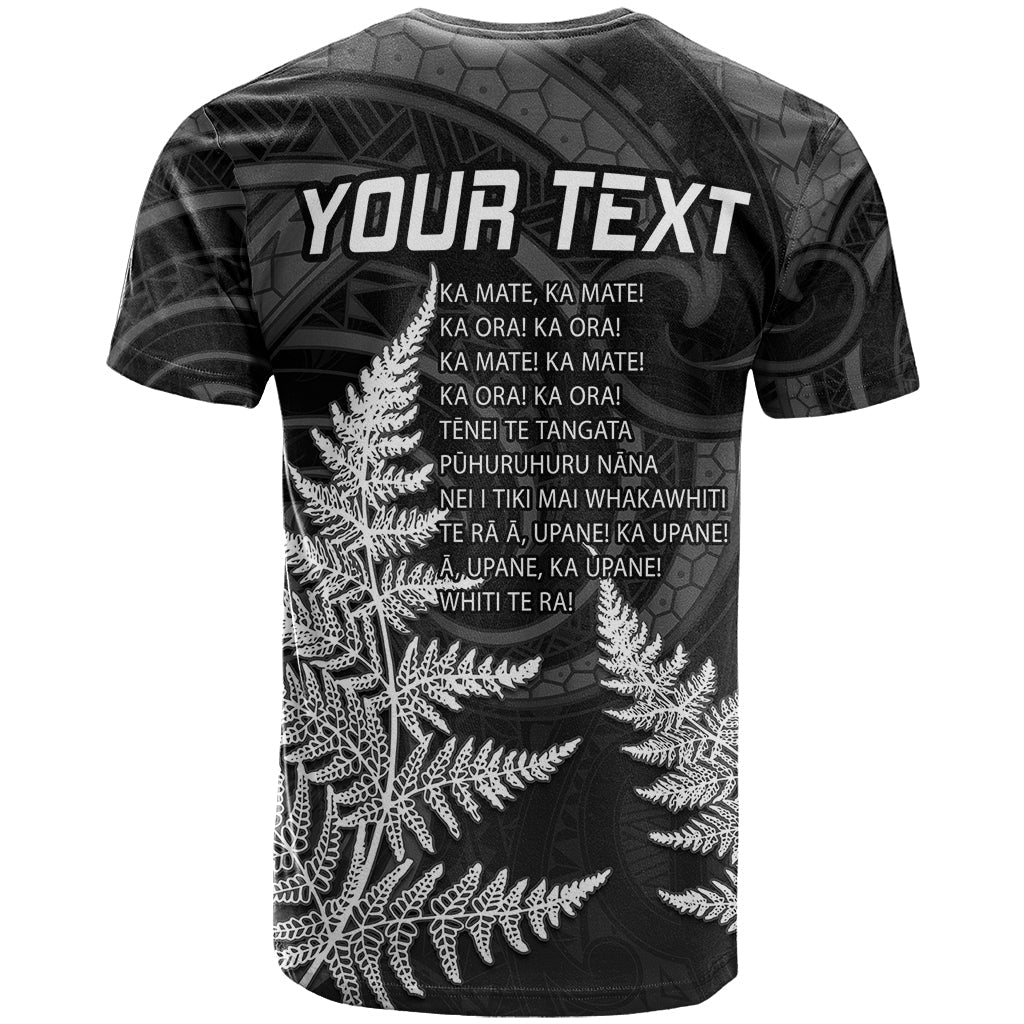 Personalised New Zealand Rugby T-Shirt Aotearoa Ka Mate Haka All Black Mix Ta Moko White Style Graphic Tee