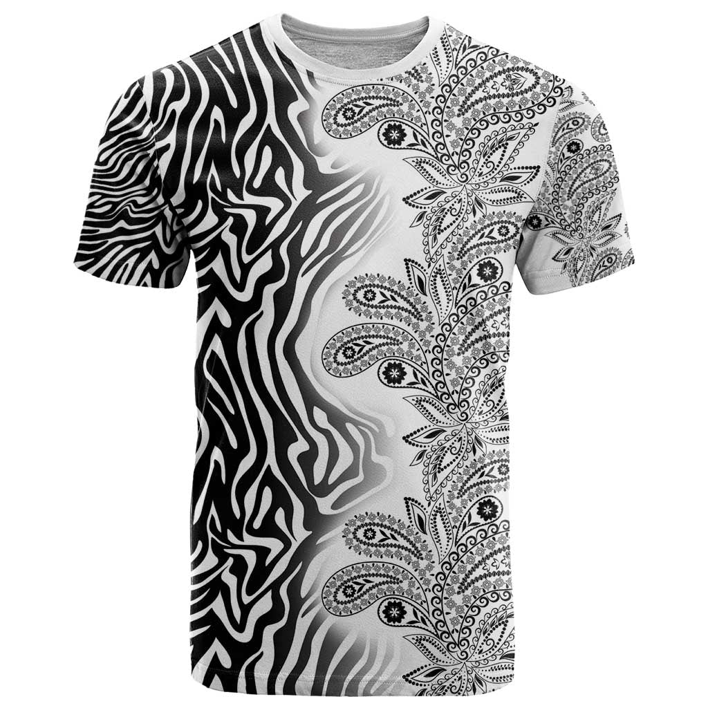 Africa Zebra Mix Paisley Tribal Pattern T-Shirt Graphic Tee