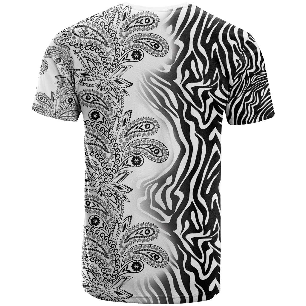 Africa Zebra Mix Paisley Tribal Pattern T-Shirt Graphic Tee