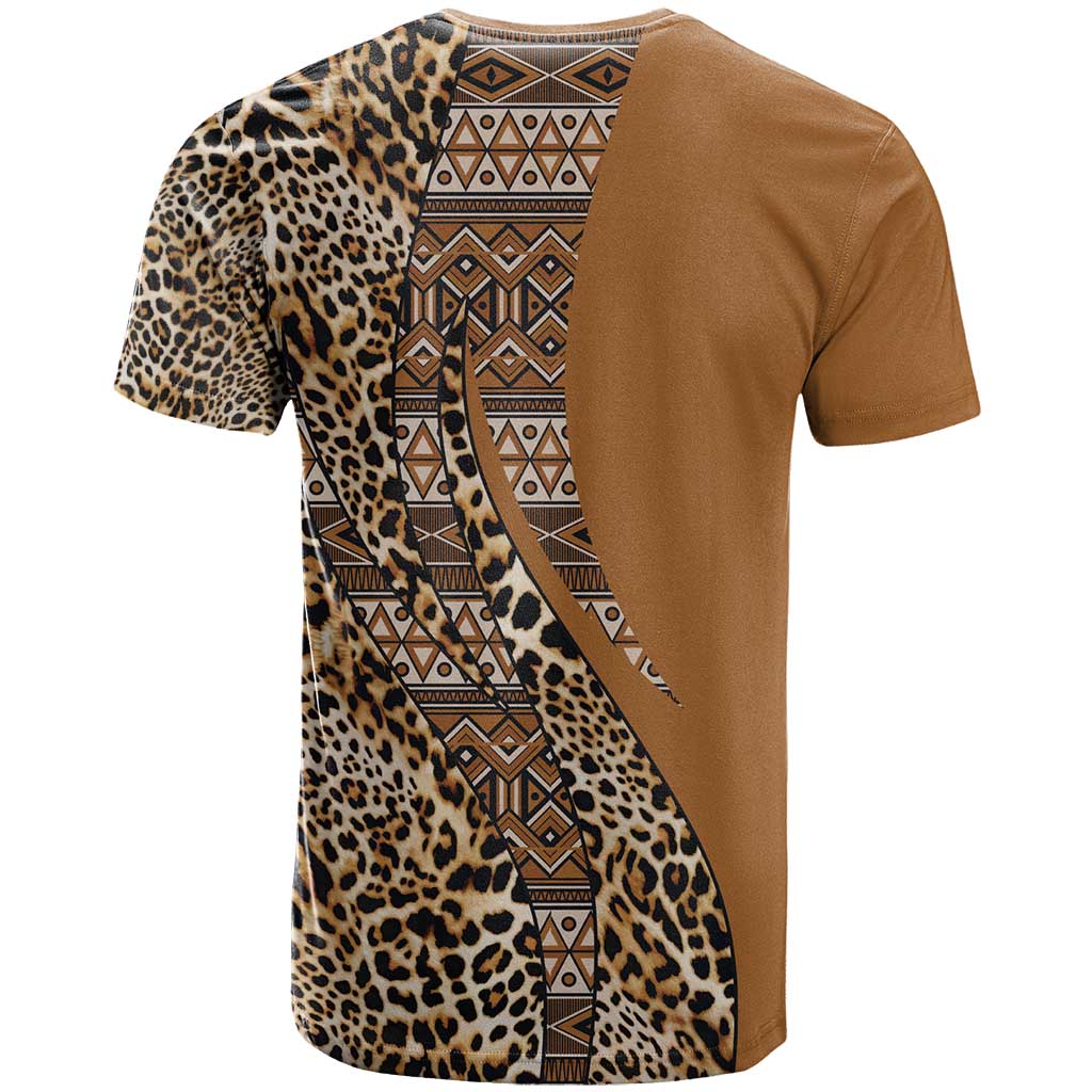 Africa Leopard Mix Native Tribal Pattern T-Shirt Graphic Tee