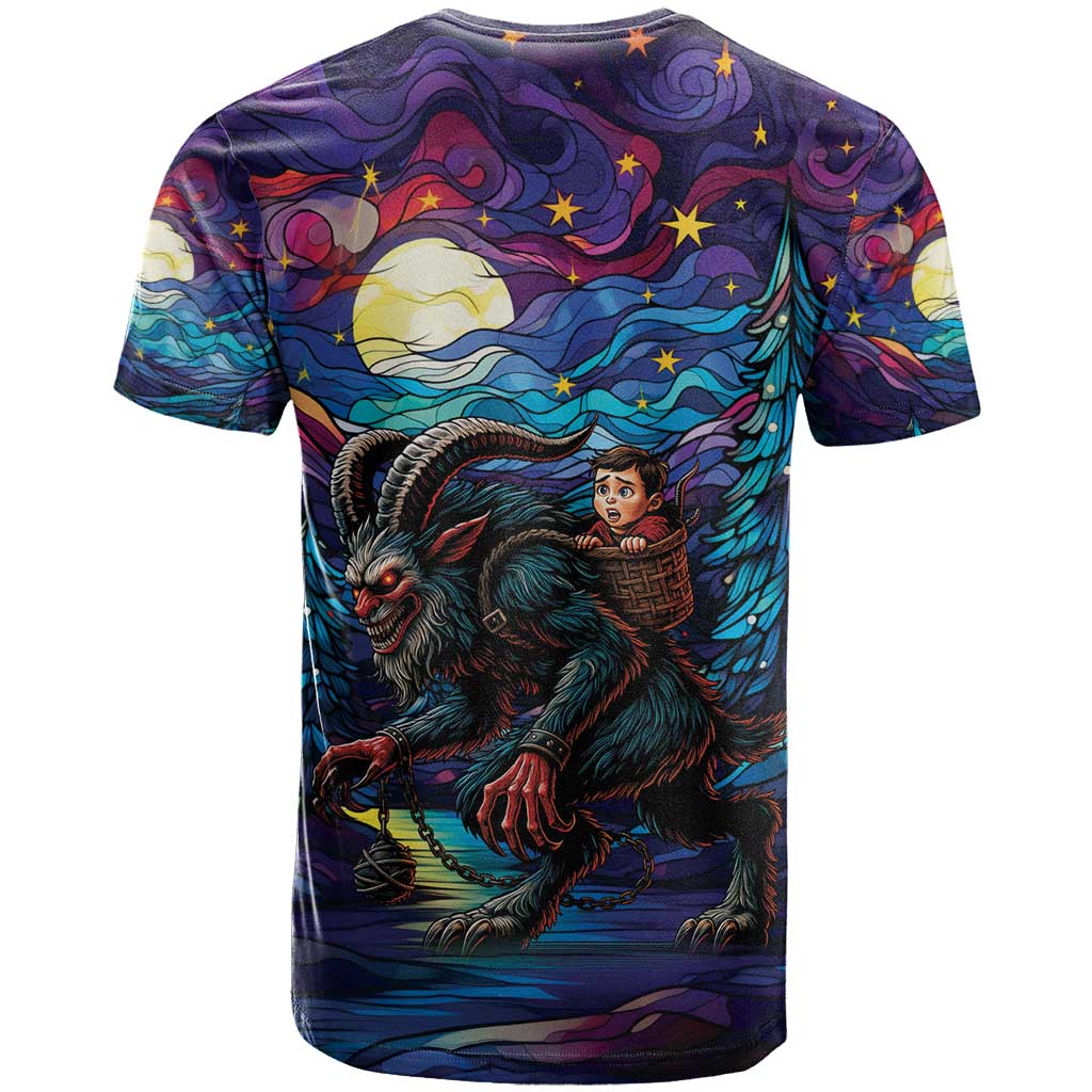 Stained Glass Krampus T-Shirt Gothic Christmas Myth Graphic Tee