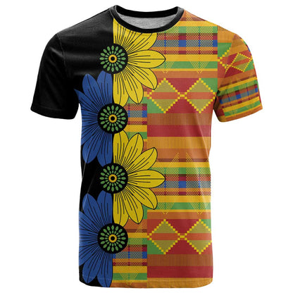 African Ethnic Kitenge Ankara Style T-Shirt Graphic Tee