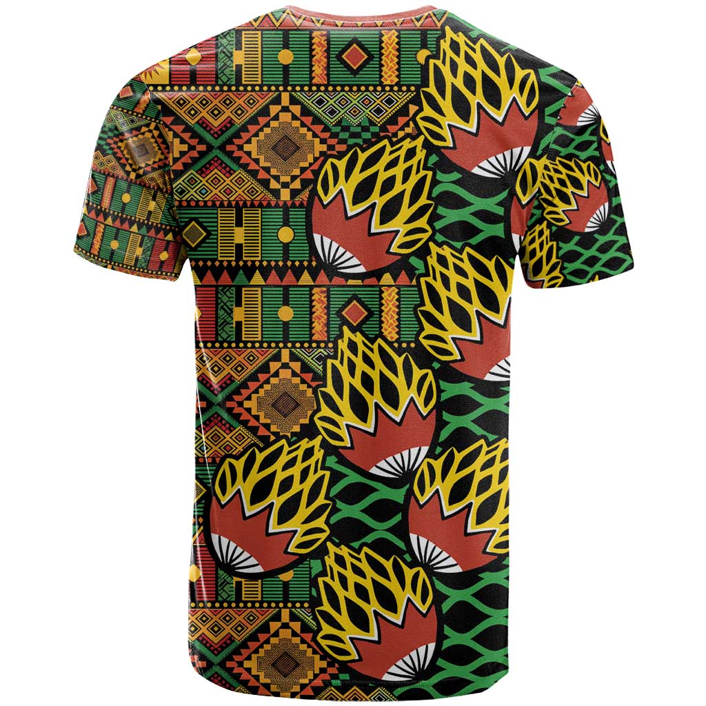 African Tribal Geometric Mixed Kanga Pattern T-Shirt Graphic Tee