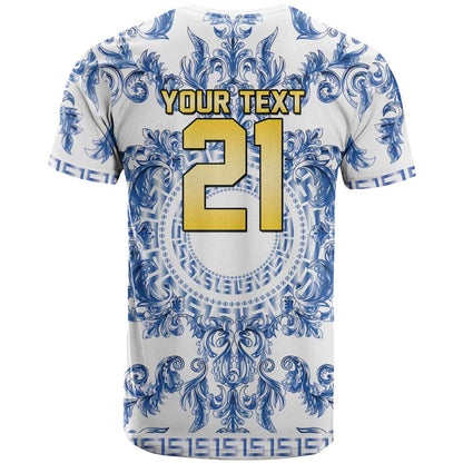World Football 2026 Italy Custom T-Shirt Blue White Baroque Trinacria Edition Graphic Tee