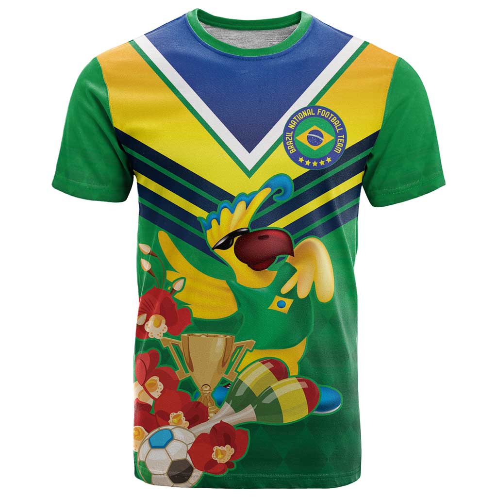 Brazil Canarinho Football Custom T-Shirt Bora Brasil! Go Brazil! Graphic Tee