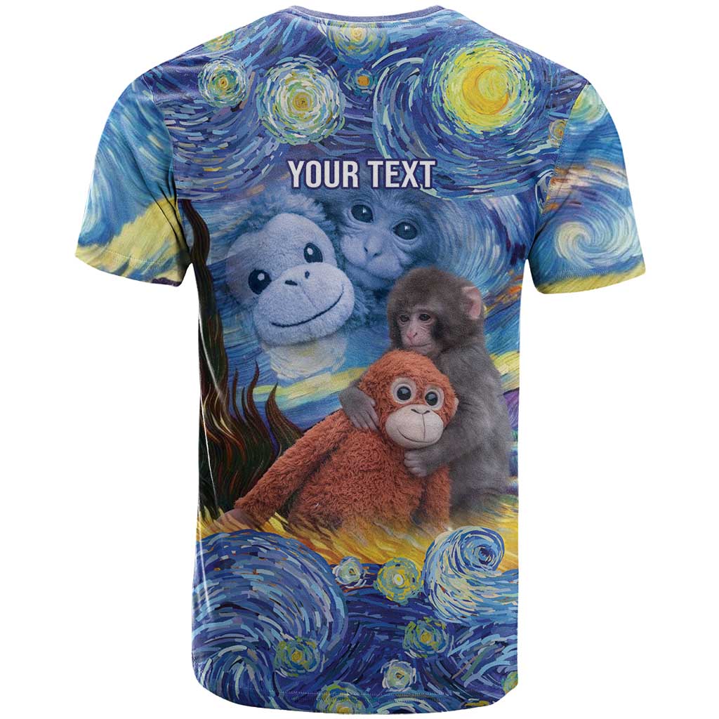 Personalized Baby Monkey Punch T-Shirt Starry Night Inspired Graphic Tee