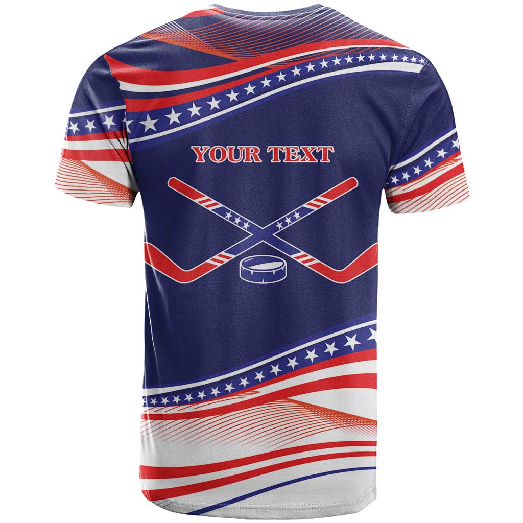 Personalized Hockey Team T-Shirt Gold Medal Winning Team Blue Graphic Tee