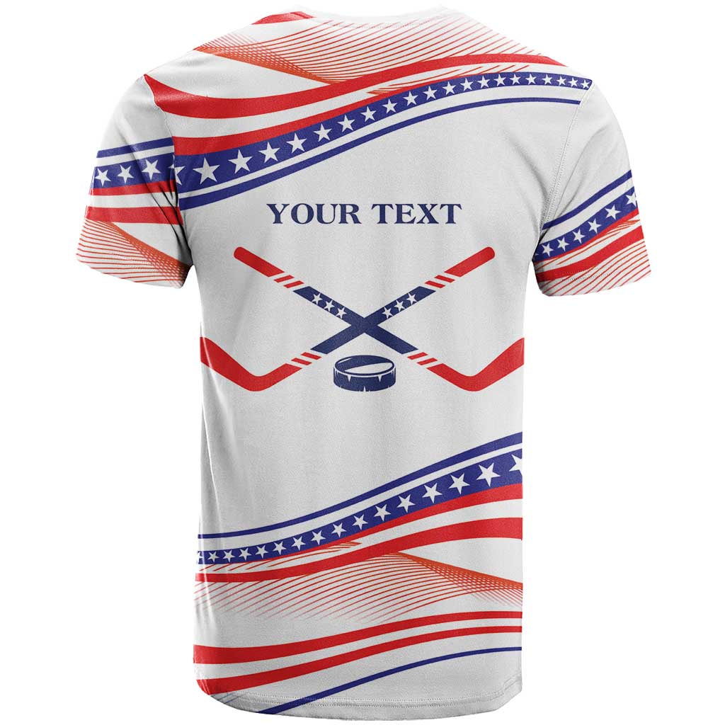 Personalized Hockey Team T-Shirt Gold Medal Winning Team White Graphic Tee