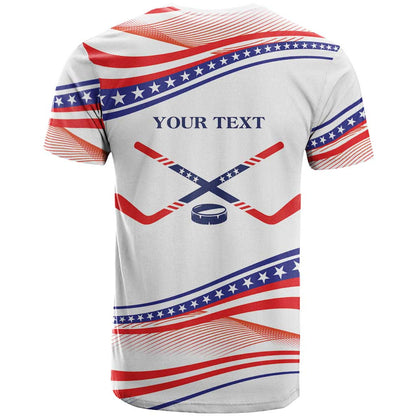 Personalized Hockey Team T-Shirt Gold Medal Winning Team White Graphic Tee