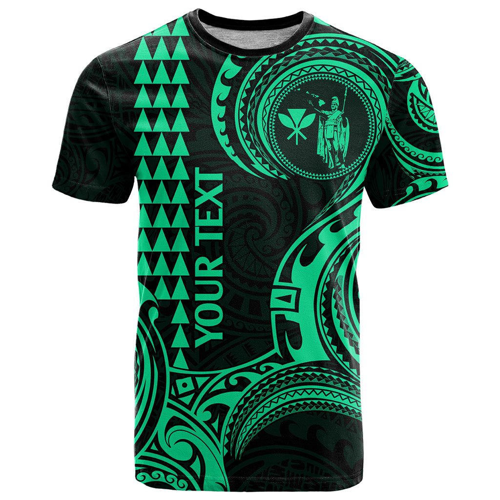Custom Hawaii T-Shirt Paradise of the Pacific Tribal Kakau for King Kamehameha Day - Green Graphic Tee