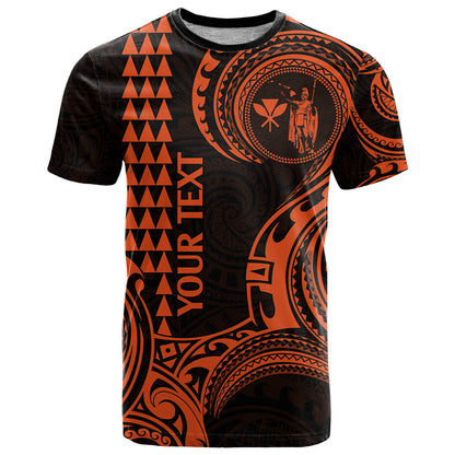 Custom Hawaii T-Shirt Paradise of the Pacific Tribal Kakau for King Kamehameha Day - Orange Graphic Tee