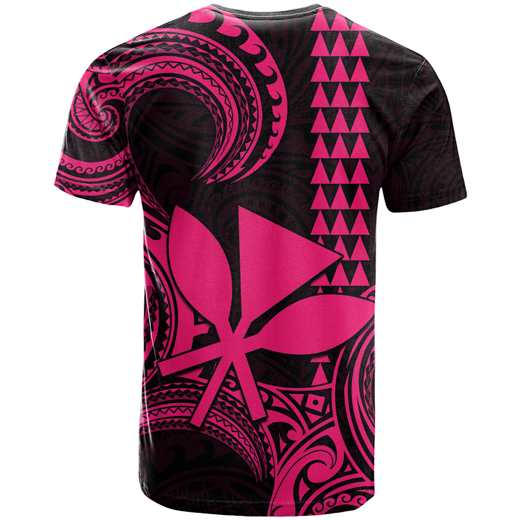 Custom Hawaii T-Shirt Paradise of the Pacific Tribal Kakau for King Kamehameha Day - Pink Graphic Tee