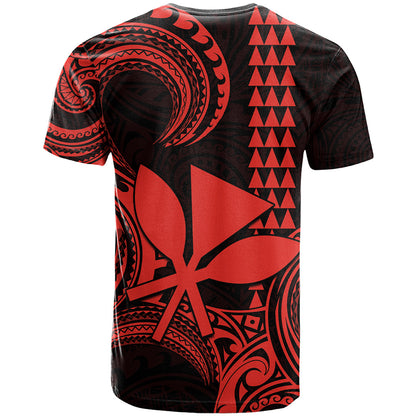 Custom Hawaii T-Shirt Paradise of the Pacific Tribal Kakau for King Kamehameha Day - Red Graphic Tee