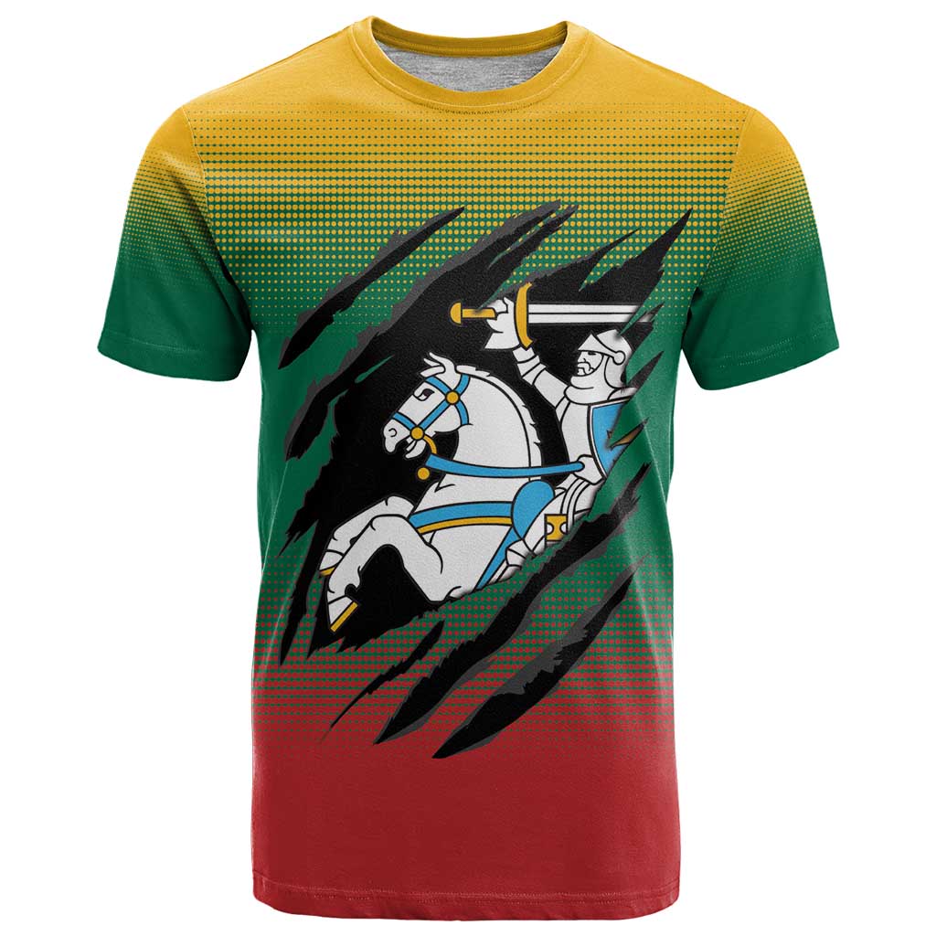 Lithuania Vytis T-Shirt Lietuvos Chasing and Fighting Graphic Tee