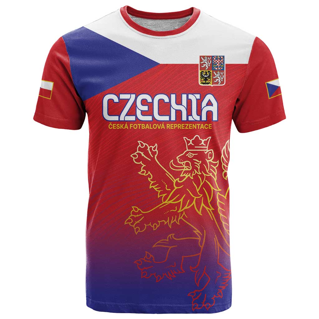 Custom Czech Republic T-Shirt Unique Double Tailed Lion Graphic Tee
