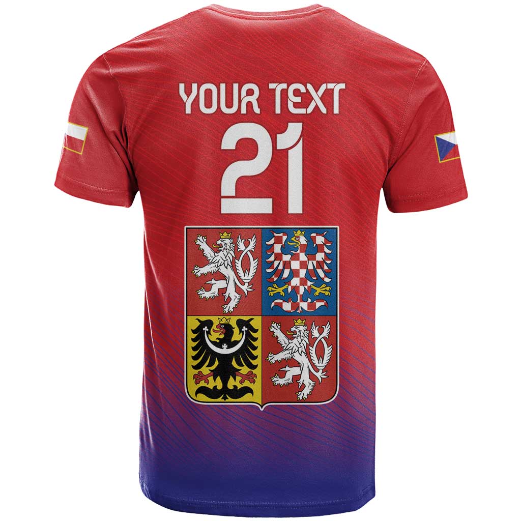 Custom Czech Republic T-Shirt Unique Double Tailed Lion Graphic Tee
