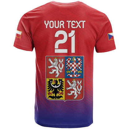 Custom Czech Republic T-Shirt Unique Double Tailed Lion Graphic Tee