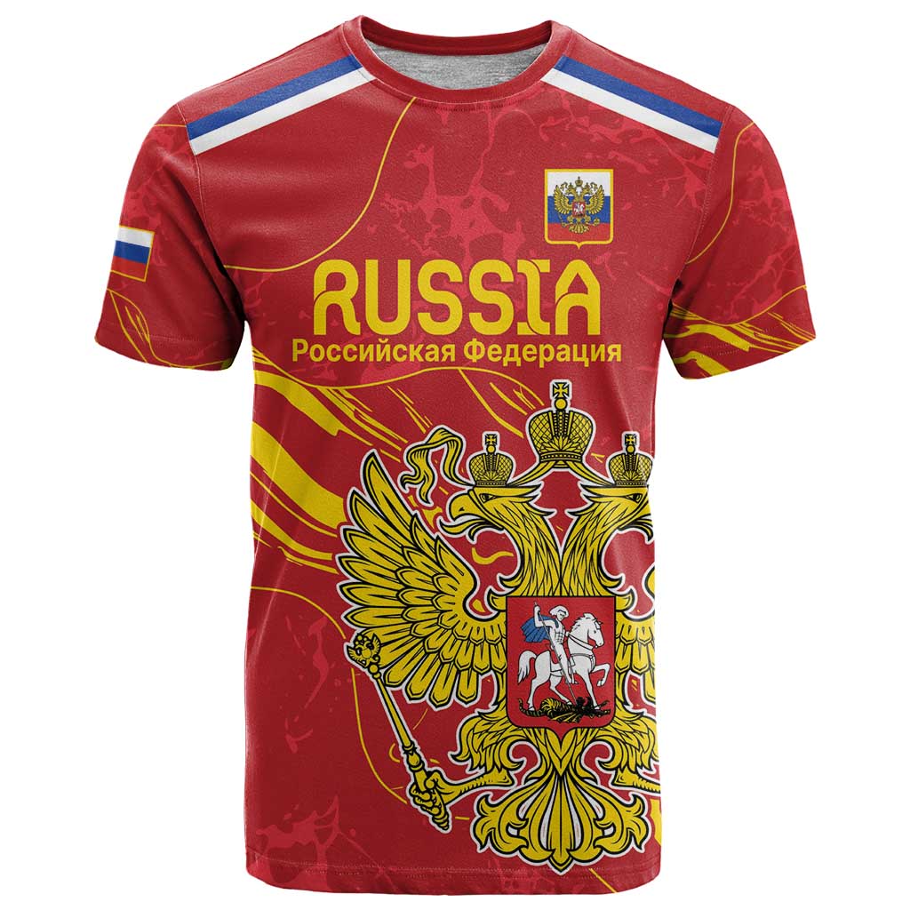 Custom Russia with Double-headed Eagle T-Shirt Graphic Tee