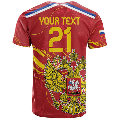 Custom Russia with Double-headed Eagle T-Shirt Graphic Tee
