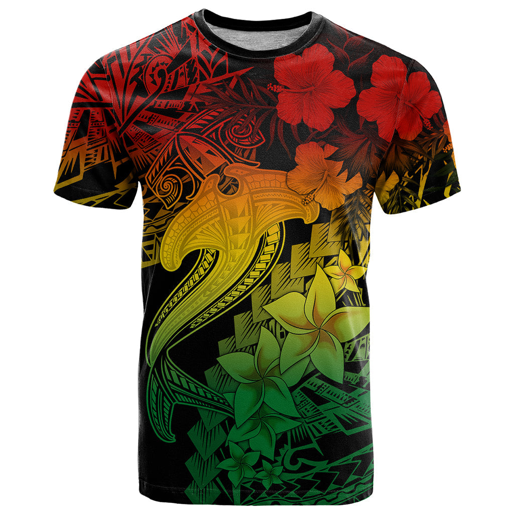 Aloha Hawaii T-Shirt Hammerhead Shark Tattoo Polynesian Summer - Reggae Graphic Tee
