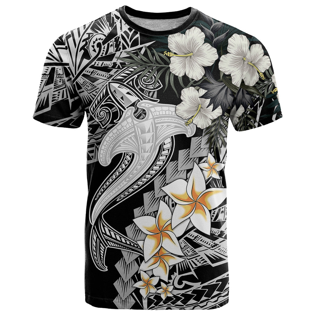 Aloha Hawaii T-Shirt Hammerhead Shark Tattoo Polynesian Summer - White Graphic Tee