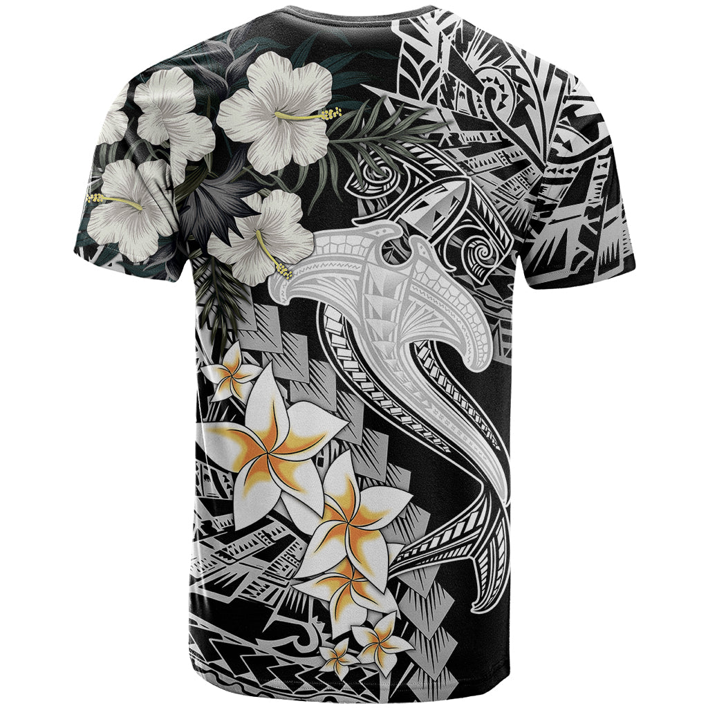 Aloha Hawaii T-Shirt Hammerhead Shark Tattoo Polynesian Summer - White Graphic Tee