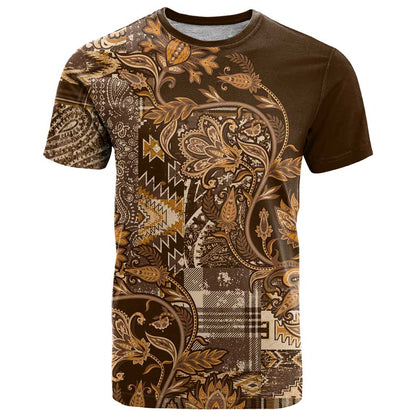 Africa Floral mix Maasai Shuka T-Shirt Gold Moitf Graphic Tee
