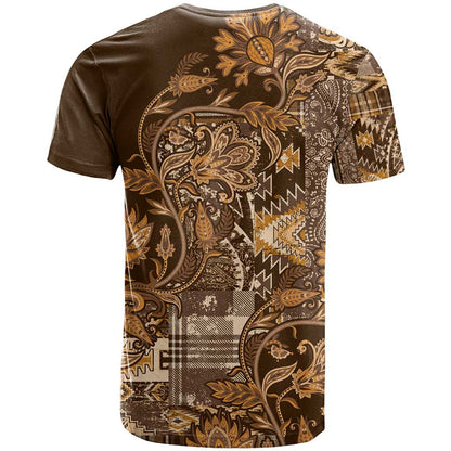 Africa Floral mix Maasai Shuka T-Shirt Gold Moitf Graphic Tee