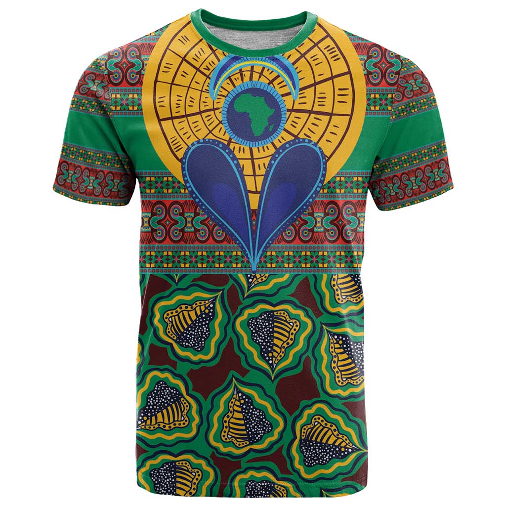 African Pattern Traditional Kanga Style T-Shirt Graphic Tee