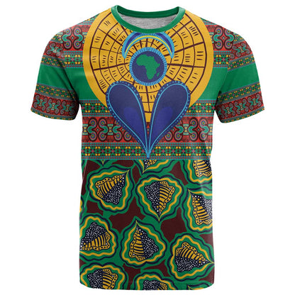 African Pattern Traditional Kanga Style T-Shirt Graphic Tee