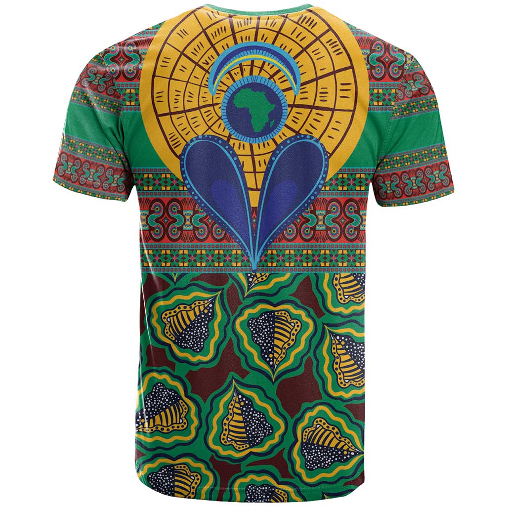 African Pattern Traditional Kanga Style T-Shirt Graphic Tee