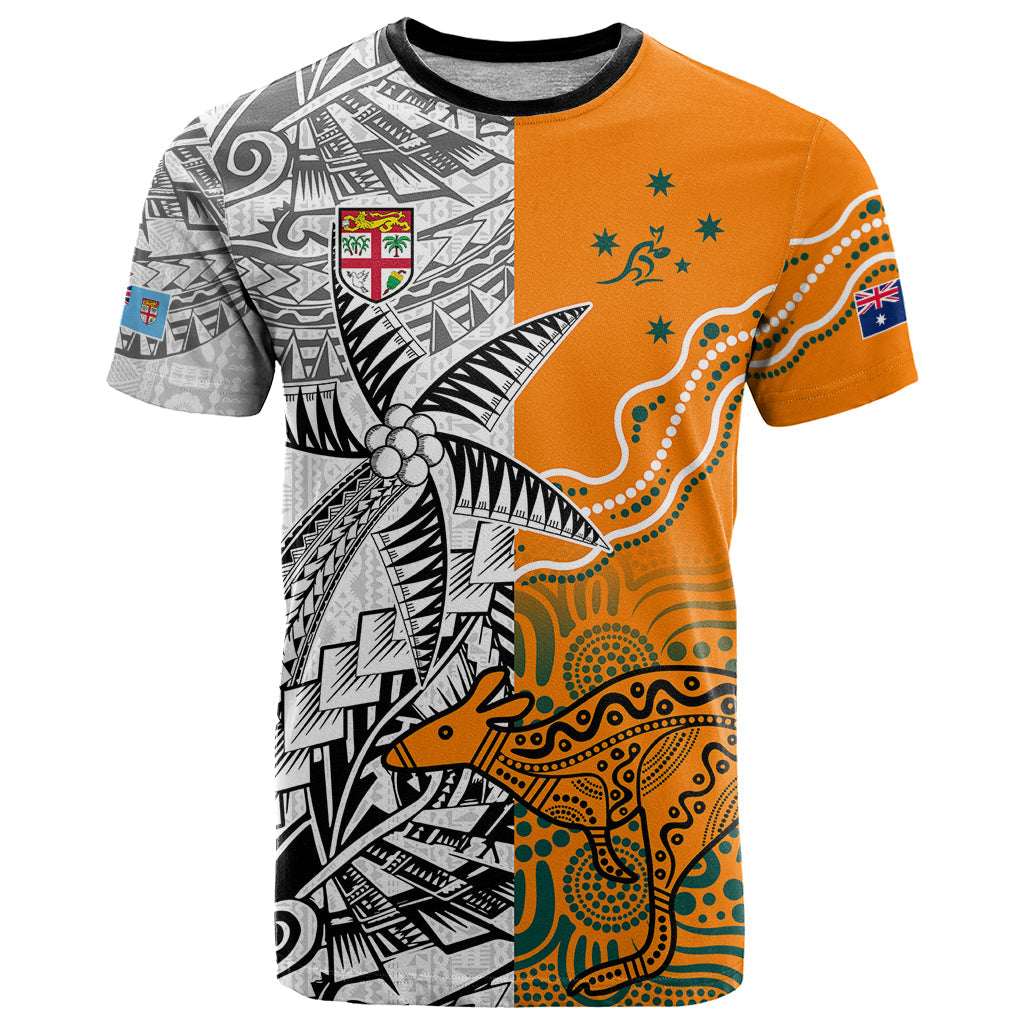 Fiji Australia Rugby T-Shirt World Cup Polynesia Tapa Mixed Indigenous Aboriginal Graphic Tee