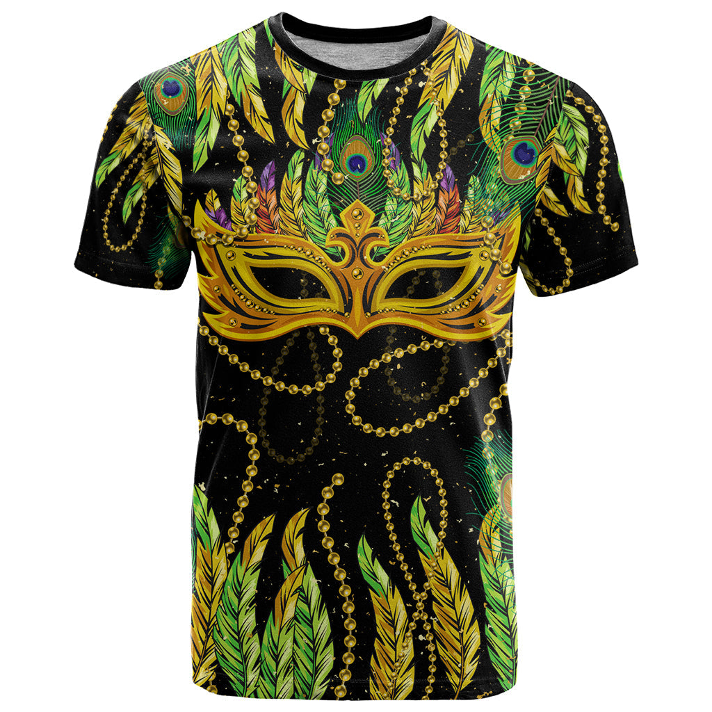 Feather Mask Mardi Gras T-Shirt Graphic Tee