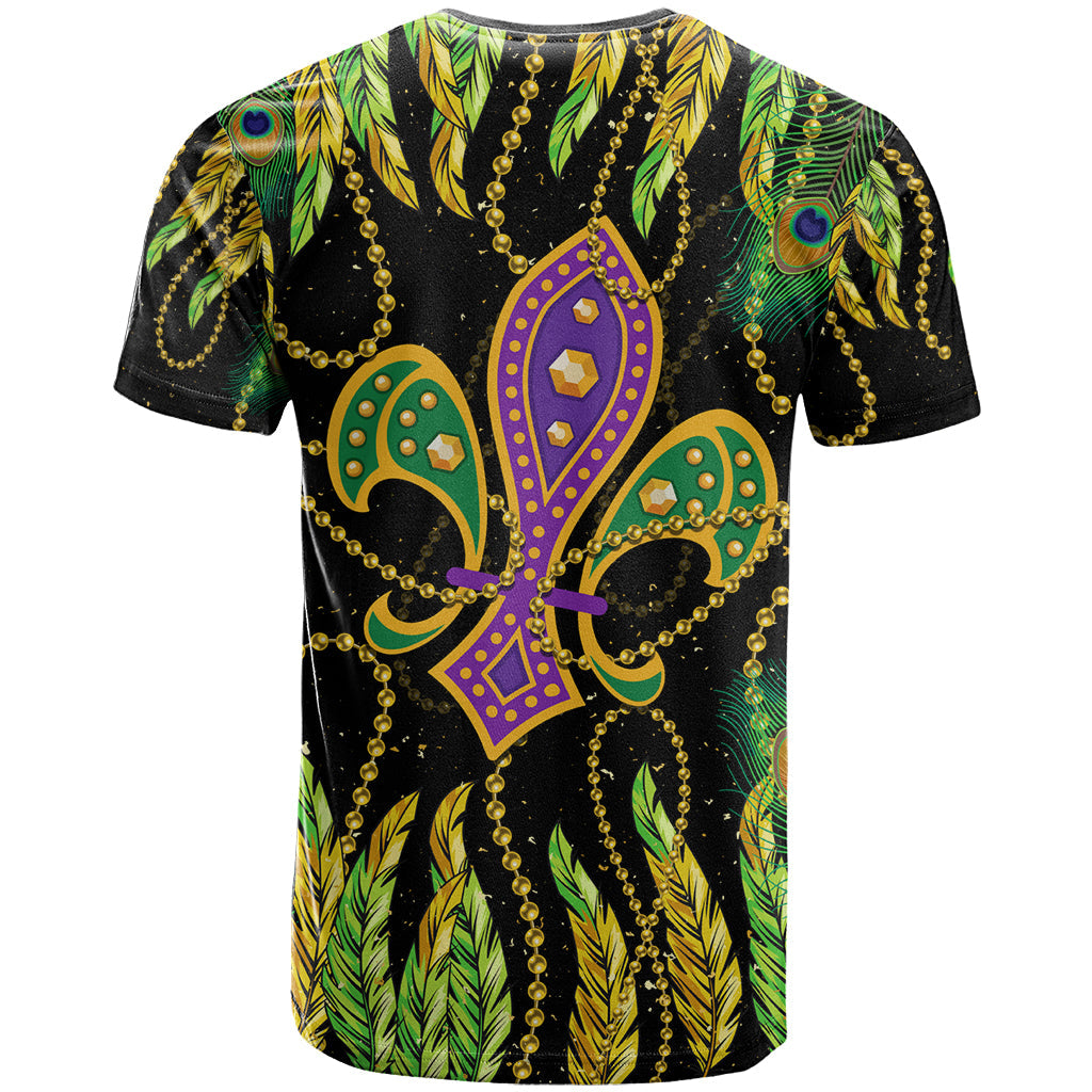Feather Mask Mardi Gras T-Shirt Graphic Tee