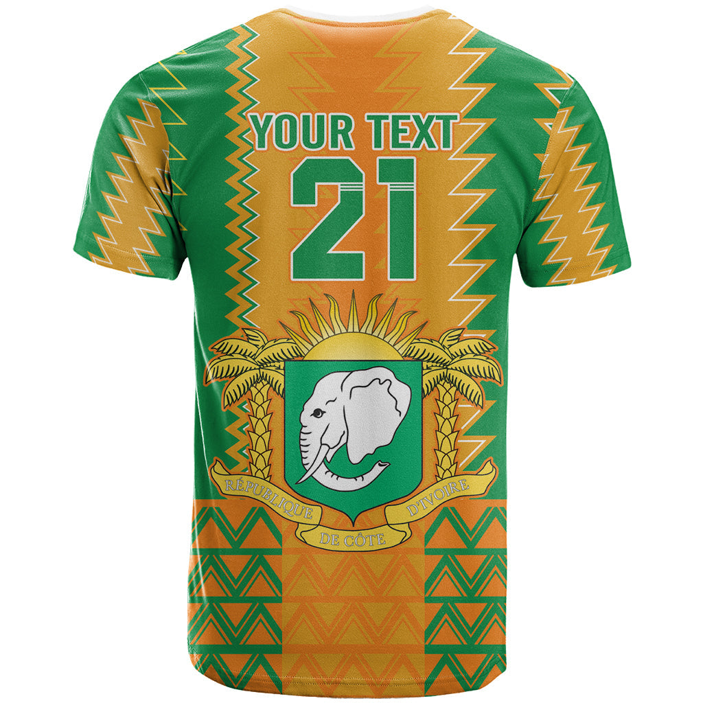 Custom Ivory Coast Football T-Shirt Les Elephants 2024 Sporty Style Graphic Tee