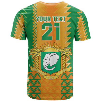 Custom Ivory Coast Football T-Shirt Les Elephants 2024 Sporty Style Graphic Tee
